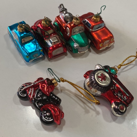 Department 56 blown glass Christmas 6 🚘 car 🚗 German vintage tree 🌲 ornaments - Picture 3 of 16